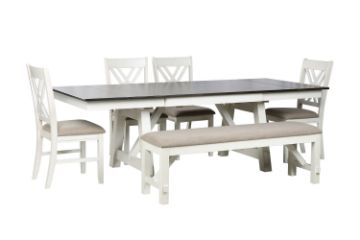 Picture of LINDOS 6PC Extension Dining Set (White)