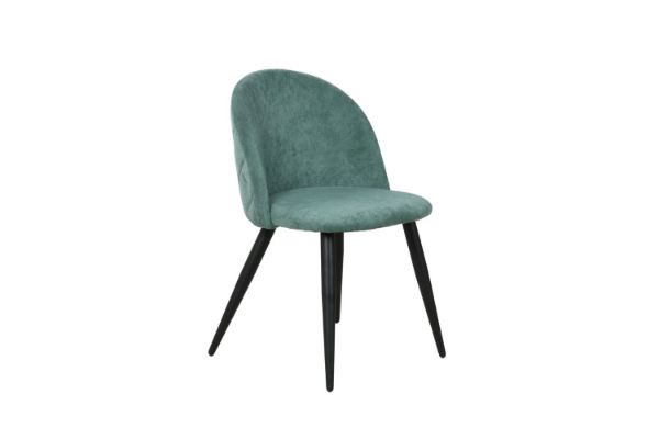 Picture of SOLIS Dining Chair with Black Metal Legs (Green)