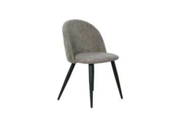 Picture of SOLIS Dining Chair with Black Metal Legs (Grey)
