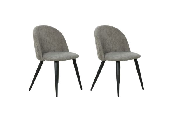 Picture of SOLIS Dining Chair with Black Metal Legs (Grey) - 2 Chairs in 1 Carton