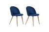 Picture of SOLIS Velvet Dining Chair with Wood Color Metal Legs (Blue)