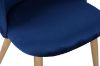 Picture of SOLIS Velvet Dining Chair with Wood Color Metal Legs (Blue)