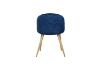 Picture of SOLIS Velvet Dining Chair with Wood Color Metal Legs (Blue) - Single