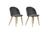 Picture of SOLIS Velvet Dining Chair with Wood Color Metal Legs (Grey)