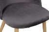 Picture of SOLIS Velvet Dining Chair with Wood Color Metal Legs (Grey)