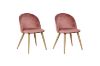 Picture of SOLIS Velvet Dining Chair with Wood Color Metal Legs (Rose Pink) - 2 Chairs in 1 Carton
