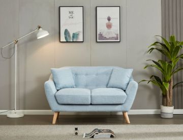 Picture of LUNA Sofa with Pillows (Light Blue) - 2 Seater