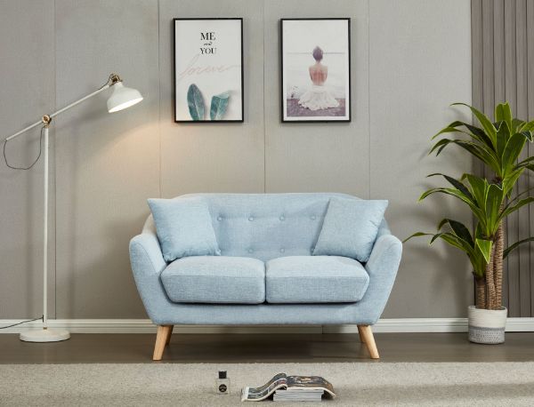 Picture of LUNA Sofa with Pillows (Light Blue) - 2 Seater