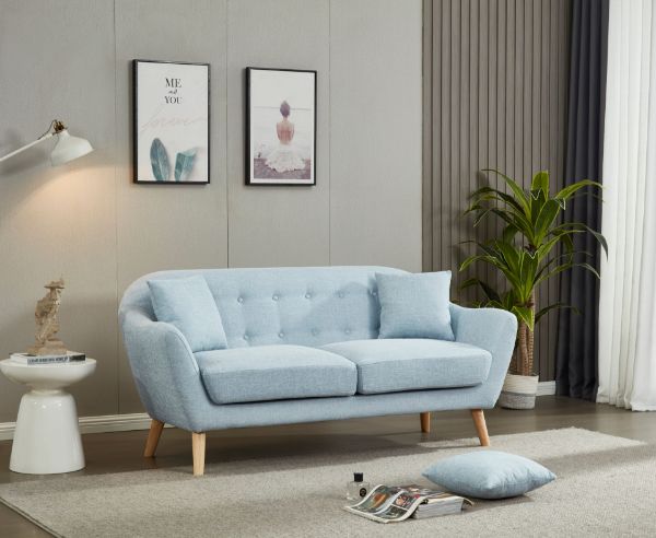 Picture of LUNA Sofa with Pillows (Light Blue) - 3 Seater