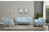 Picture of LUNA Sofa with Pillows (Light Blue) - 3+2+1 Sofa Set