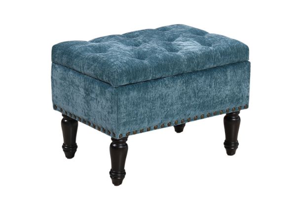 Picture of ROUX Velvet Storage Ottoman (Blue)