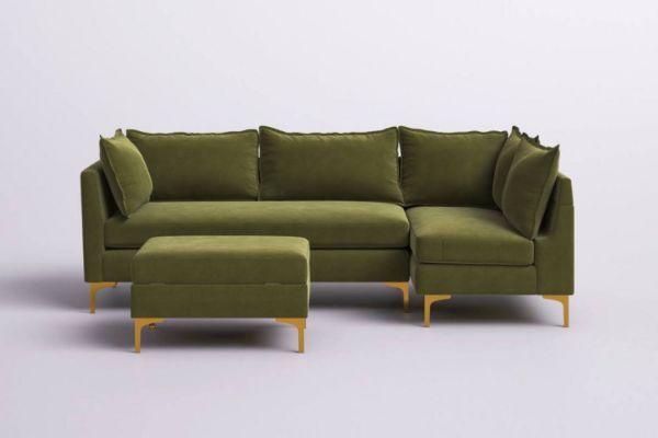 Picture of DIEGO Corner Sofa with Ottoman (Green)