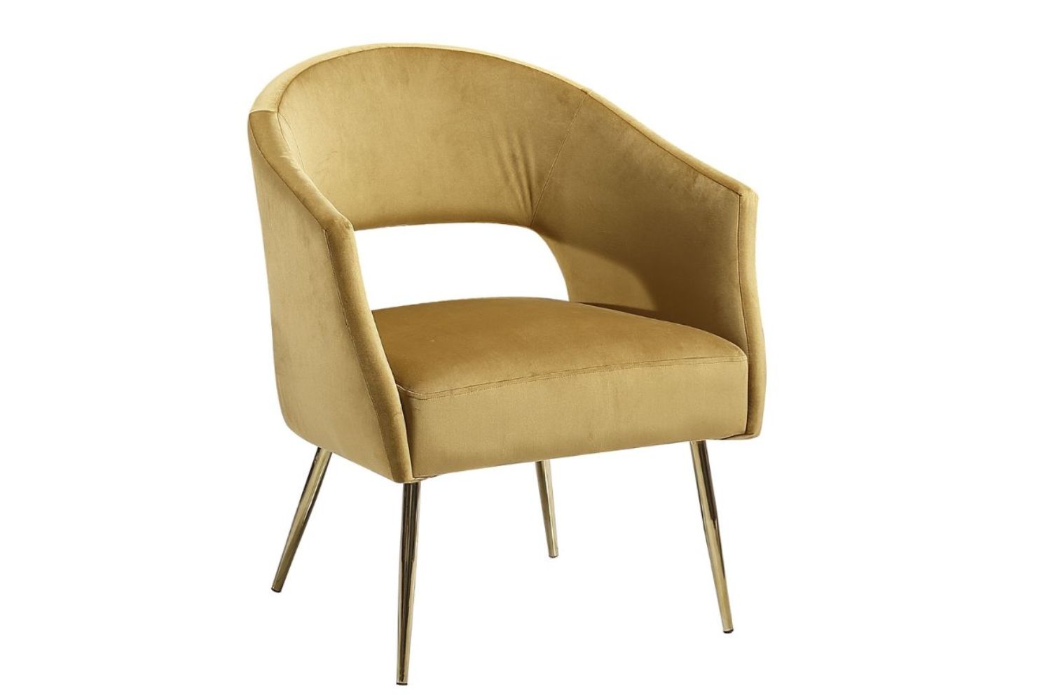 MELINDA Velvet Accent Chair (Mustard)
