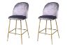 Picture of MILAN Velvet Barstool (Grey) - 2 Chairs in 1 Carton