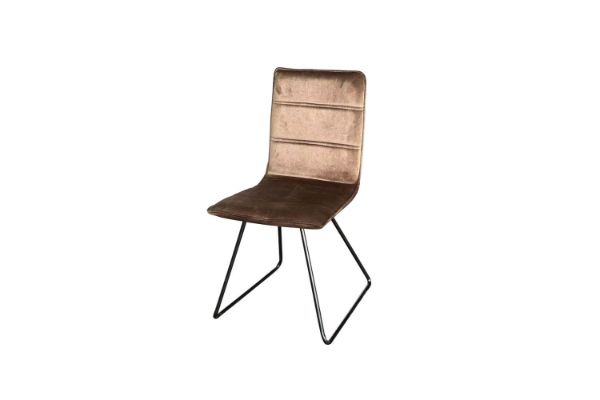 Picture of ZENITH Velvet High Back Dining Chair (Brown)