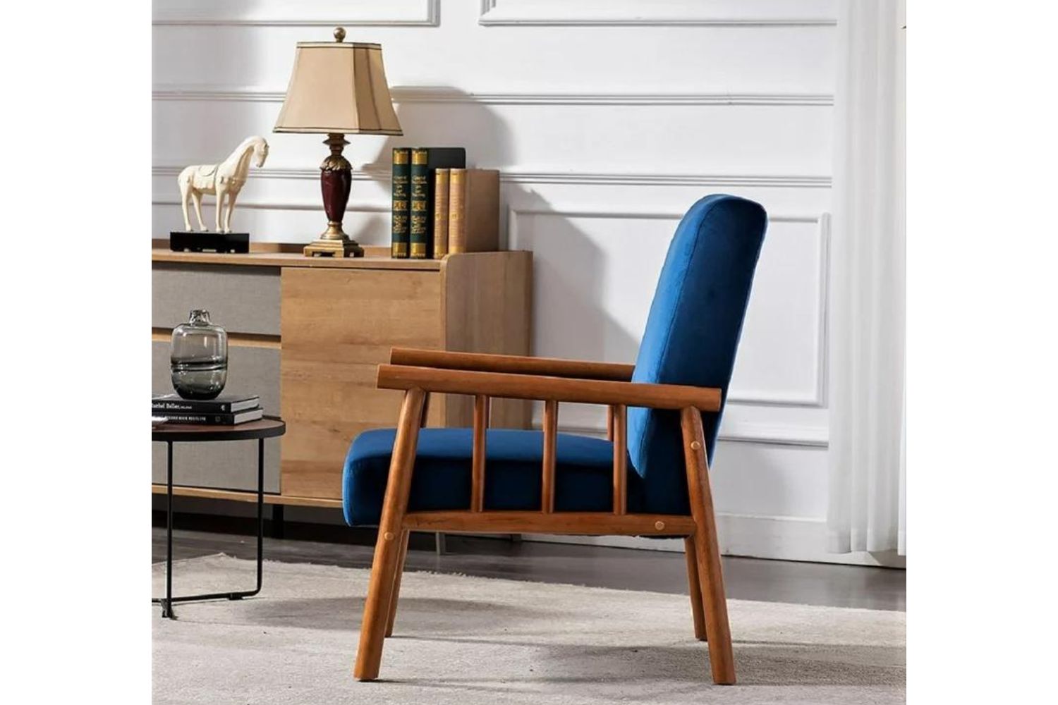 BARNHOUSE Velvet Armchair (Blue)