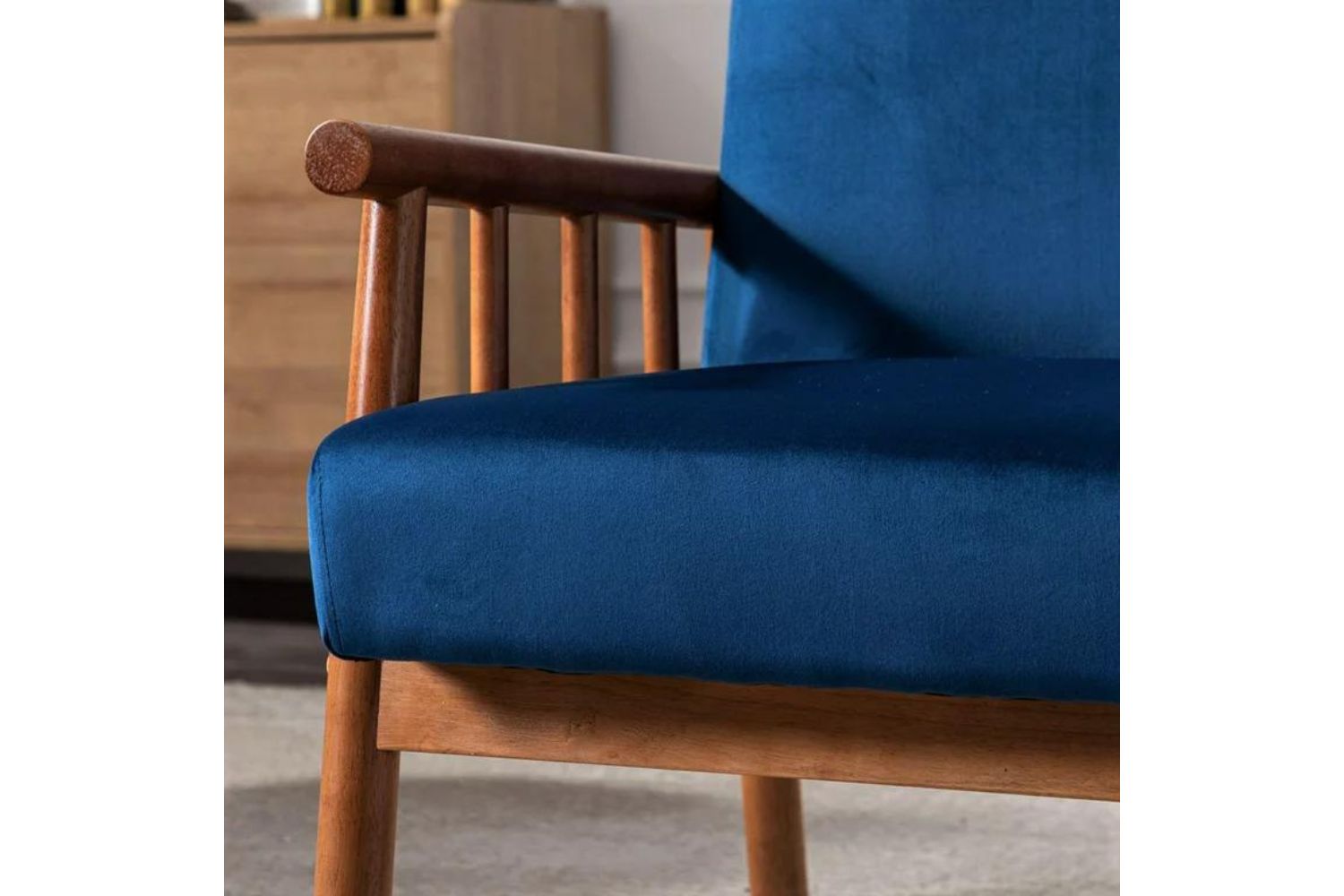 BARNHOUSE Velvet Armchair (Blue)