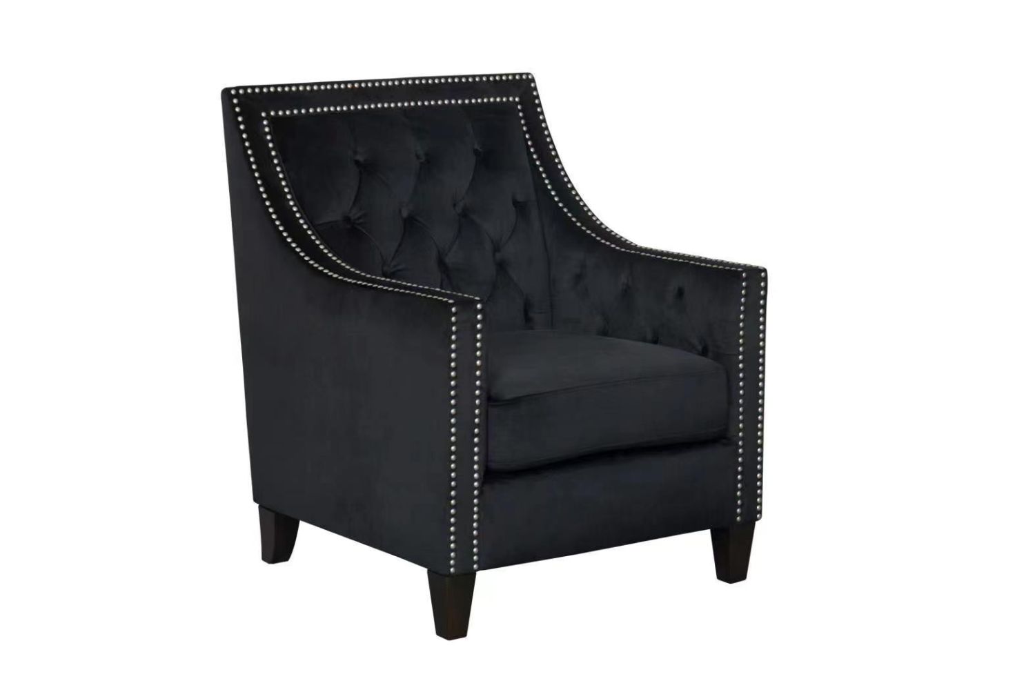 WEXFORD Velvet Accent Chair (Black)