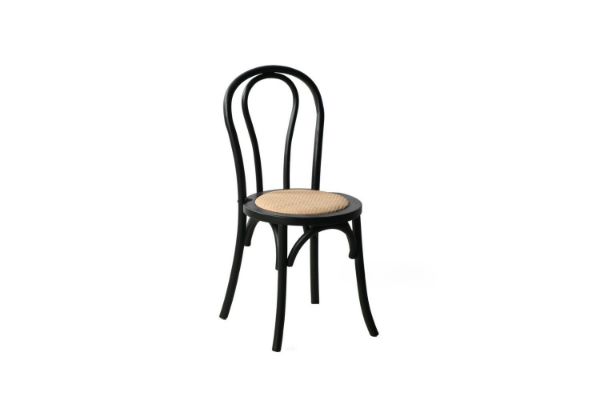 Picture of RAYMON Solid Beech Dining Chair with Rattan Seat (Black)