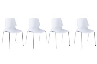 Picture of EVOLVE Stackable Dining/Visitor Chair (White) - 4 Chairs in 1 Carton