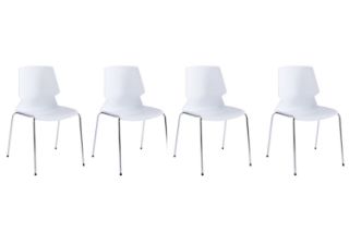 Picture of EVOLVE Stackable Dining/Visitor Chair (White) - 4 Chairs in 1 Carton