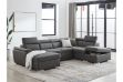 Picture of NOAH Sectional Pull Out Sofa bed (Dark Grey) - Chaise Facing Left