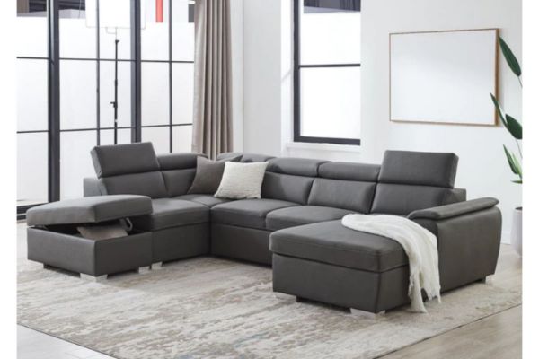 Picture of NOAH Sectional Pull Out Sofa bed (Dark Grey) - Facing Right