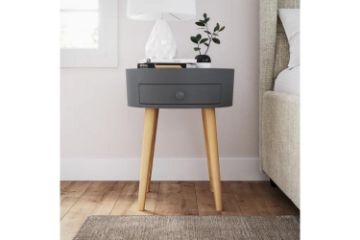Picture of JAMES D39 1-Drawer Round Side Table (Grey)