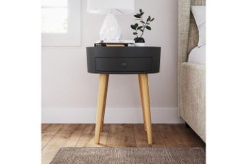 Picture of JAMES D39 1-Drawer Round Side Table (Black)