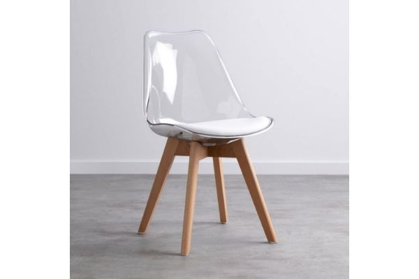 Picture of EFRON Dining Chair with White  Cushion (Clear)