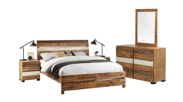Picture of LEAMAN Bedroom Combo in King Size (Acacia Wood) - 5PC