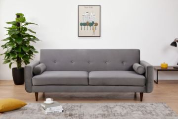 Picture of HARPER Velvet Fabric Sofa (Dark Grey)