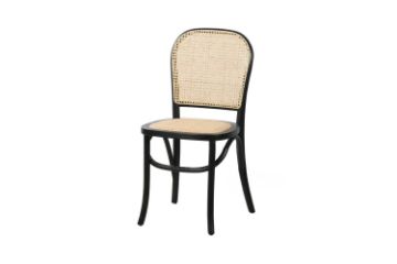 Picture of SYDNEE Solid Beech Rattan Back and Seat Dining Chair (Black)