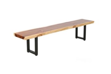 Picture of TASMAN Solid NZ Pine Wood 1.6M/1.8M/2.0M/2.2M/2.4M Bench (Live Edge)