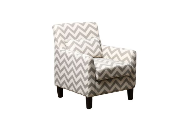 Picture of BOBBY Accent Chair With Pillow (Grey & White)
