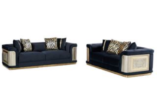 Picture of ANCONA Velvet Sofa (Black) - 3+2 Sofa Set