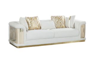 Picture of ANCONA Velvet Sofa (Beige) - 3 Seater