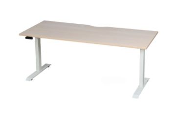 Picture of UP1  150/160/180 Height Adjustable Straight Desk (Oak Top White Base)