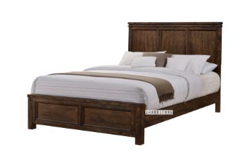 Picture of VENTURA Oak Platform Bed Frame- Queen Size