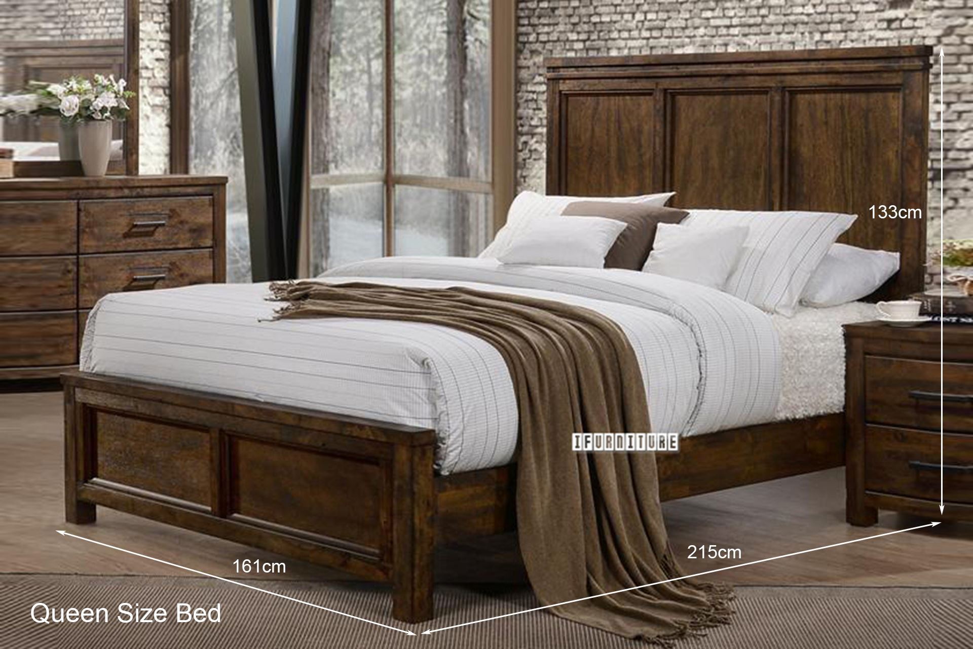 VENTURA Oak Platform Bed Frame King Size
