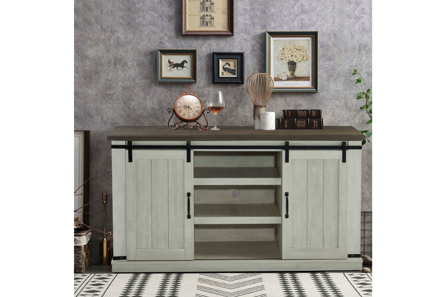 PRUNUS TV Stand (Light Grey)