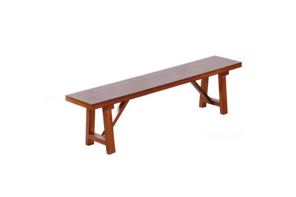 Picture of EILBY Solid Pinewood & Veneer Bench (Dark Brown)