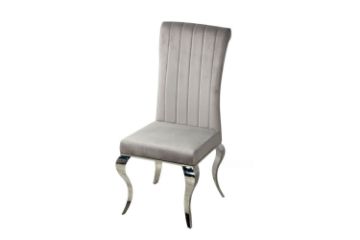 Picture of AITKEN Stainless Frame Velvet Dining Chair (Light Grey)