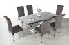 Picture of NUCCIO 180/200 Marble Top Stainless 7PC Dining Set (Dark Grey)