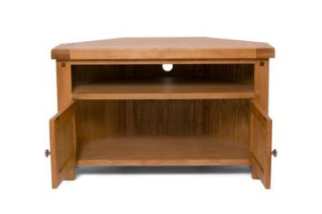 Picture of WESTMINSTER Solid Oak 2-Doors Corner TV Unit
