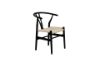 Picture of  WISHBONE Solid Beech Y Replica Chair (Black Frame-Beige Seat)