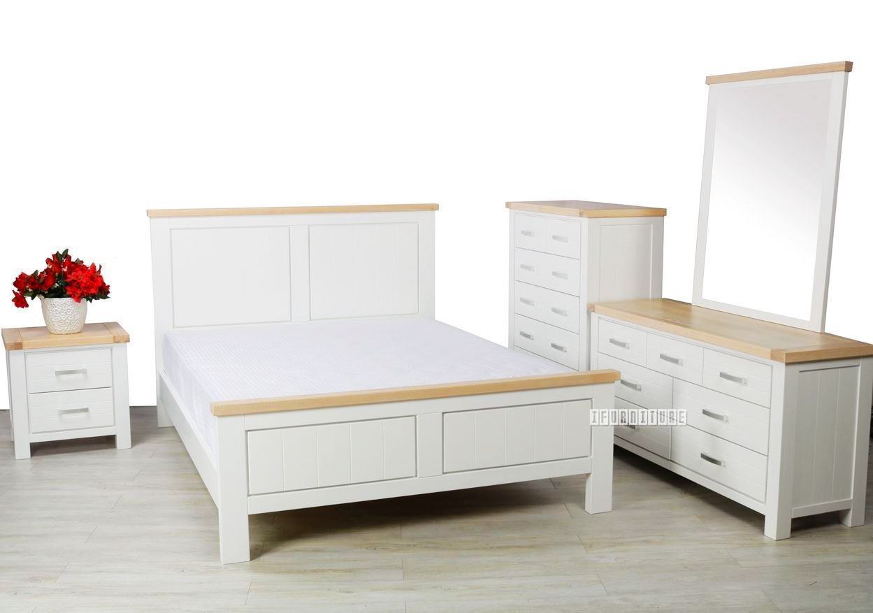 SICILY Solid Wood with Ash Top Bedroom Combo - 5PC King Size