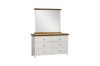 Picture of NOTTINGHAM 6-Drawer Solid Oak Wood Dressing Table with Mirror (White)