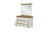 Picture of NOTTINGHAM 6-Drawer Solid Oak Wood Dressing Table with Mirror (White)