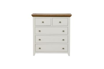 Picture of NOTTINGHAM 5-Drawer Solid Oak Tallboy (White)